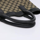 GUCCI GG Canvas Tote Bag Beige Black 002 1121 Auth 133325-7
