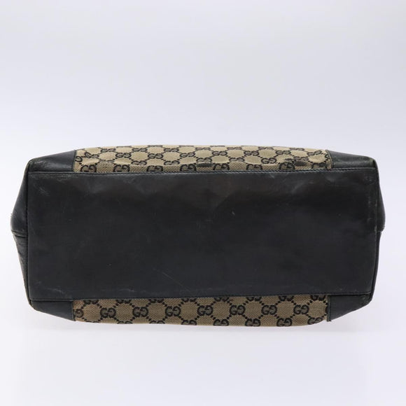 GUCCI GG Canvas Tote Bag Beige Black 002 1121 Auth 133325
