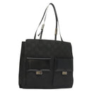 GUCCI GG Canvas Tote Bag Silver Black Auth 133326-1
