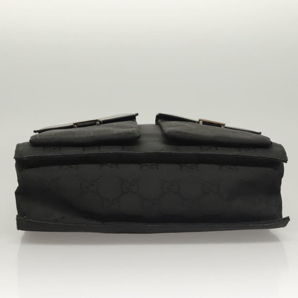 GUCCI GG Canvas Tote Bag Silver Black Auth 133326