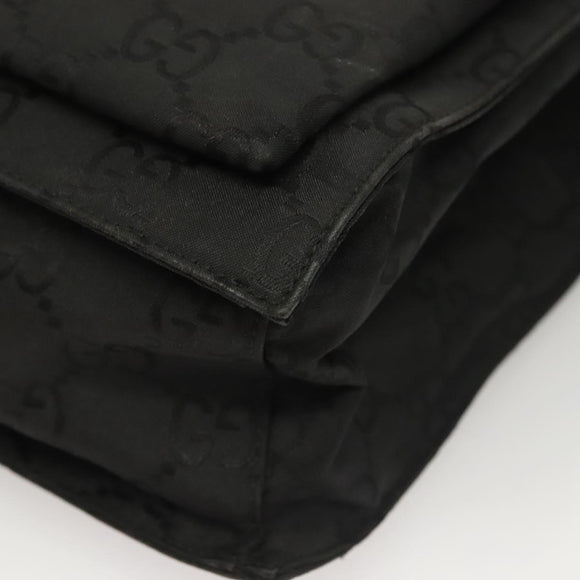 GUCCI GG Canvas Tote Bag Silver Black Auth 133326