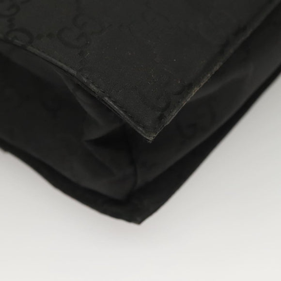 GUCCI GG Canvas Tote Bag Silver Black Auth 133326