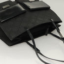 GUCCI GG Canvas Tote Bag Silver Black Auth 133326-6