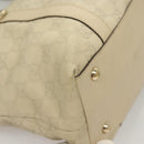 GUCCI GG Canvas Guccissima Abbey Tote Bag Leather White Gold 141470 Auth 133333-14