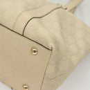 GUCCI GG Canvas Guccissima Abbey Tote Bag Leather White Gold 141470 Auth 133333-15