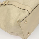 GUCCI GG Canvas Guccissima Abbey Tote Bag Leather White Gold 141470 Auth 133333-16