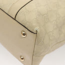 GUCCI GG Canvas Guccissima Abbey Tote Bag Leather White Gold 141470 Auth 133333-9