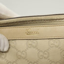 GUCCI GG Canvas Guccissima Abbey Tote Bag Leather White Gold 141470 Auth 133333-17