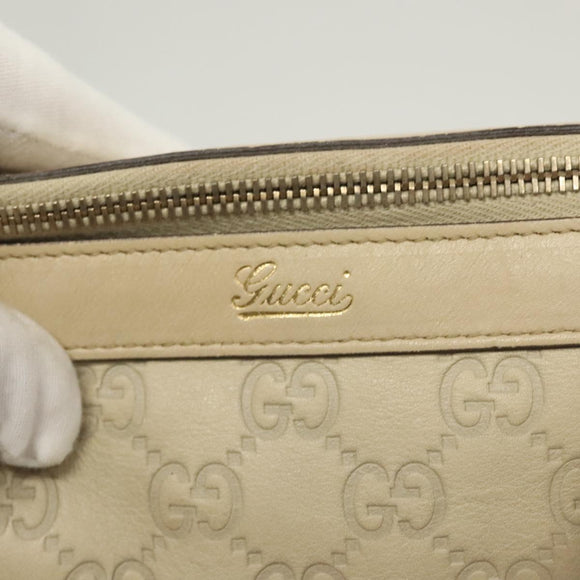 GUCCI GG Canvas Guccissima Abbey Tote Bag Leather White Gold 141470 Auth 133333