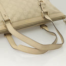 GUCCI GG Canvas Guccissima Abbey Tote Bag Leather White Gold 141470 Auth 133333-7