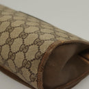 GUCCI GG Supreme Web Sherry Line Clutch Bag PVC Beige Gold 89 01 030 Auth 133336-16