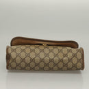 GUCCI GG Supreme Web Sherry Line Clutch Bag PVC Beige Gold 89 01 030 Auth 133336-6