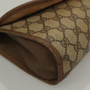 GUCCI GG Supreme Web Sherry Line Clutch Bag PVC Beige Gold 89 01 030 Auth 133336-14