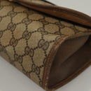 GUCCI GG Supreme Web Sherry Line Clutch Bag PVC Beige Gold 89 01 030 Auth 133336-15