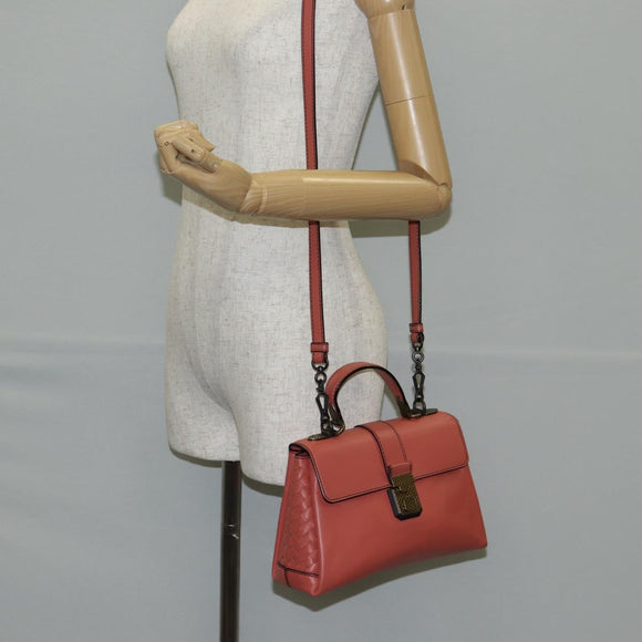 BOTTEGA VENETA Hand Bag Leather 2way Pink Auth 133343V
