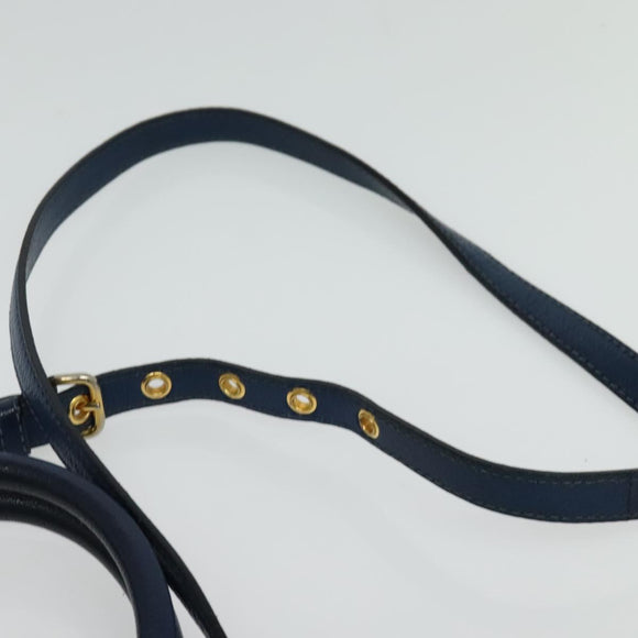 Miu Miu Hand Bag Leather 2way Blue Gold Auth 133346