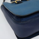 Miu Miu Hand Bag Leather 2way Blue Gold Auth 133346-9