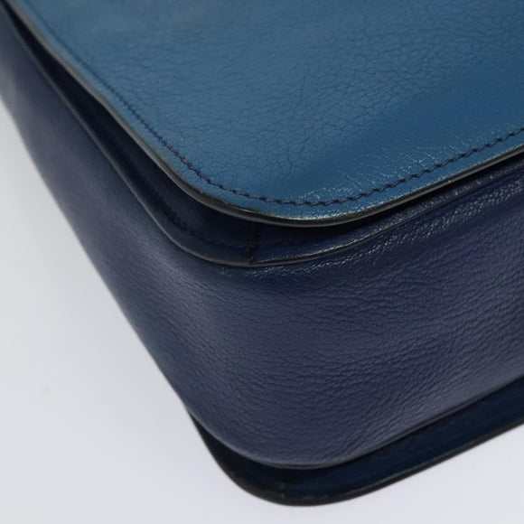 Miu Miu Hand Bag Leather 2way Blue Gold Auth 133346