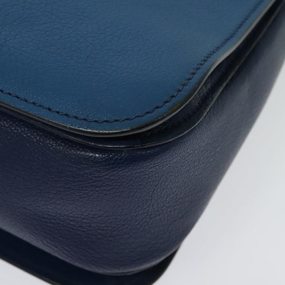 Miu Miu Hand Bag Leather 2way Blue Gold Auth 133346