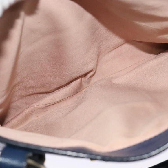 Miu Miu Hand Bag Leather 2way Blue Gold Auth 133346