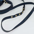Miu Miu Hand Bag Leather 2way Blue Gold Auth 133346-8