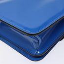FENDI Curligraphy Shoulder Bag Patent leather Blue Auth 133349-12