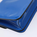 FENDI Curligraphy Shoulder Bag Patent leather Blue Auth 133349-13