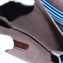 FENDI Curligraphy Shoulder Bag Patent leather Blue Auth 133349-22