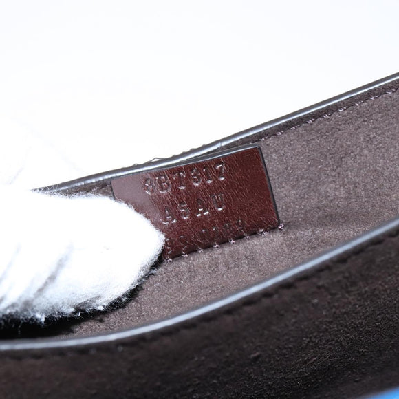 FENDI Curligraphy Shoulder Bag Patent leather Blue Auth 133349