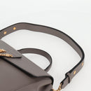 VERSACE Hand Bag Leather 2way Gray Gold Auth 133351-9