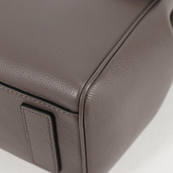 VERSACE Hand Bag Leather 2way Gray Gold Auth 133351