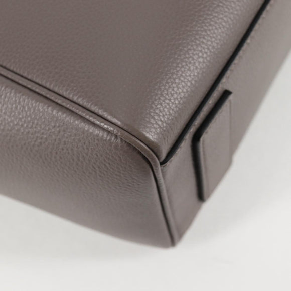 VERSACE Hand Bag Leather 2way Gray Gold Auth 133351