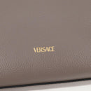 VERSACE Hand Bag Leather 2way Gray Gold Auth 133351-18