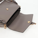 VERSACE Hand Bag Leather 2way Gray Gold Auth 133351-21