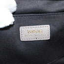 VERSACE Hand Bag Leather 2way Gray Gold Auth 133351-22