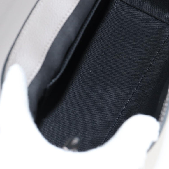 VERSACE Hand Bag Leather 2way Gray Gold Auth 133351