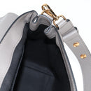VERSACE Hand Bag Leather 2way Gray Gold Auth 133351-23