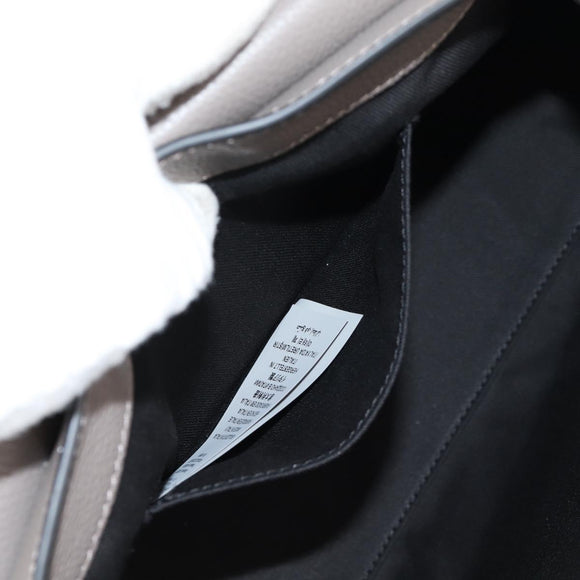 VERSACE Hand Bag Leather 2way Gray Gold Auth 133351