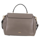 VERSACE Hand Bag Leather 2way Gray Gold Auth 133351-2