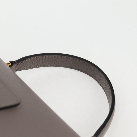 VERSACE Hand Bag Leather 2way Gray Gold Auth 133351