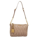 Miu Miu Matelasse Shoulder Bag Leather Pink Gold Auth 133370-1