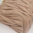 Miu Miu Matelasse Shoulder Bag Leather Pink Gold Auth 133370-12