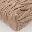 Miu Miu Matelasse Shoulder Bag Leather Pink Gold Auth 133370-13