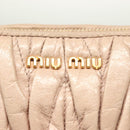 Miu Miu Matelasse Shoulder Bag Leather Pink Gold Auth 133370-16