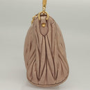 Miu Miu Matelasse Shoulder Bag Leather Pink Gold Auth 133370-4