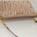 Miu Miu Matelasse Shoulder Bag Leather Pink Gold Auth 133370-6