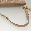 Miu Miu Matelasse Shoulder Bag Leather Pink Gold Auth 133370-7