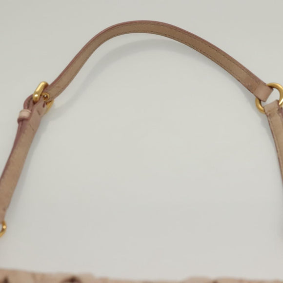 Miu Miu Matelasse Shoulder Bag Leather Pink Gold Auth 133370