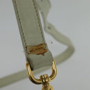 PRADA Hand Bag Leather 2way White Gold Auth 133371-9