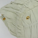 PRADA Hand Bag Leather 2way White Gold Auth 133371-16